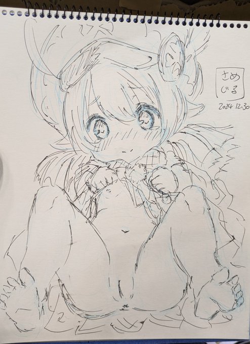 スケブのご依頼のあった絵 クレーちゃんとメリュジーヌ 