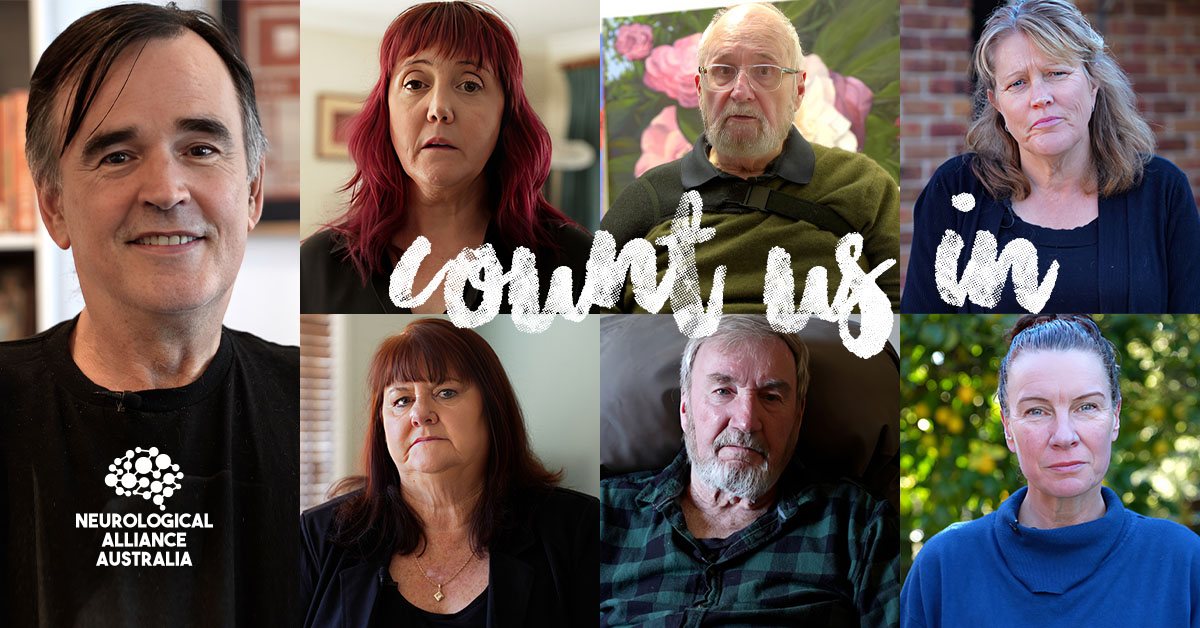 Stand with Australians affected by neurological conditions🤝

Neurological conditions are the leading cause of disability worldwide, yet in Australia, they haven’t received the support they deserve. 

#CountUsInNeuro is calling for change.

Take action 👉 bit.ly/3CGZ5Rj