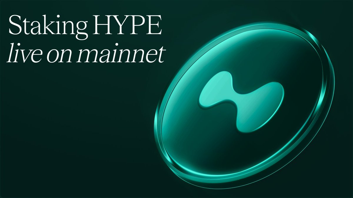 Staking is now live on mainnet.

Staking is an important milestone for Hyperliquid because it allows the diverse community of HYPE stakers to collectively secure the network. Like other proof of stake networks, new blocks on Hyperliquid are proposed by validators in proportion to