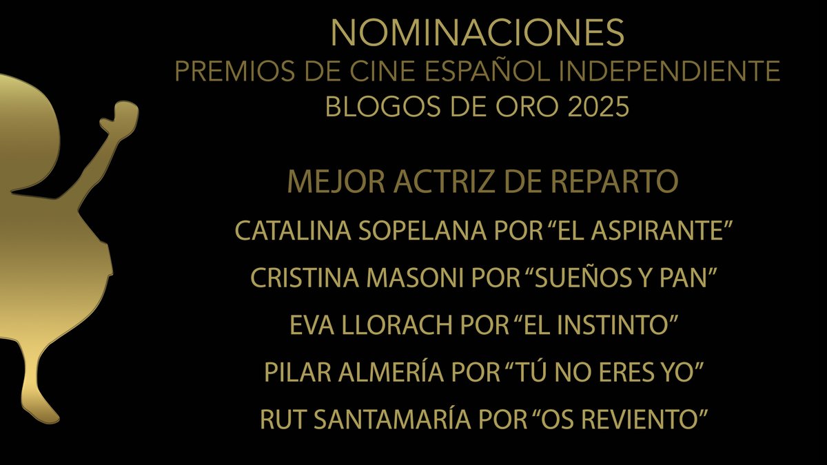BlogosDeOro's tweet photo. Todas las nominadas a Mejor Actriz de reparto de los Premios de Cine español Independiente #BlogosDeOro 2025. https://t.co/bxpnXUXbOa