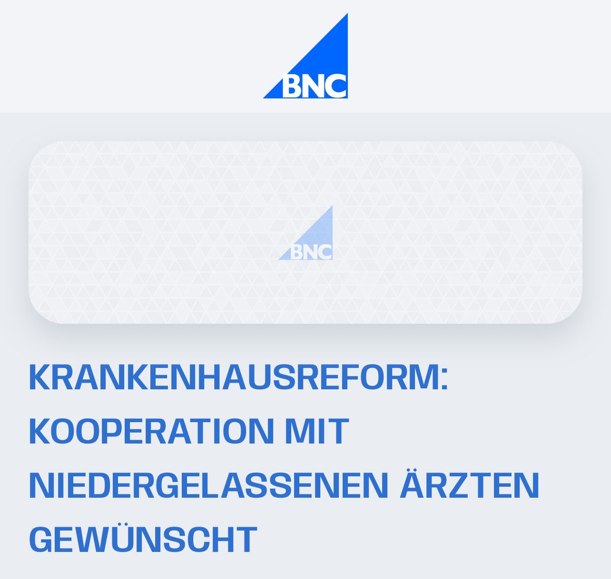 .<a href="/ChirurgenBNC/">BNC</a> berichtet: Niedergelassene Ärzte, insb. Belegärzte, sollen mehr zum Gelingen der #Krankenhausreform beitragen. Das geht aus Änderungsanträgen des @bmj_bund hervor,  die als gemeinsamer Antrag der Ampelkoalition in die nächste Lesung des Gesetzes eingebracht werden.