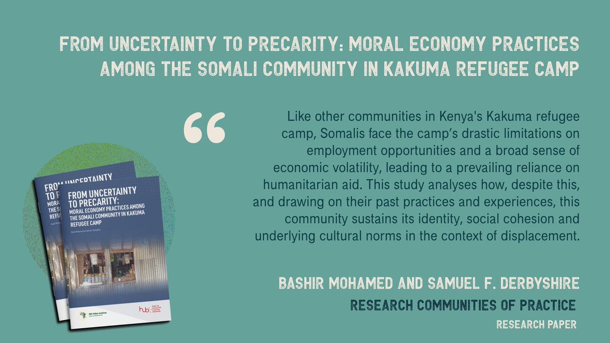 Bashir Mohamed’s paper explores how Somali refugees in Kakuma navigate precarity through moral economy practices—solidarity, resource-sharing &amp; remittances—rooted in pastoralist heritage. It highlights resilience amid challenging conditions.

Read: bit.ly/3Dk8luW

🧵4/5