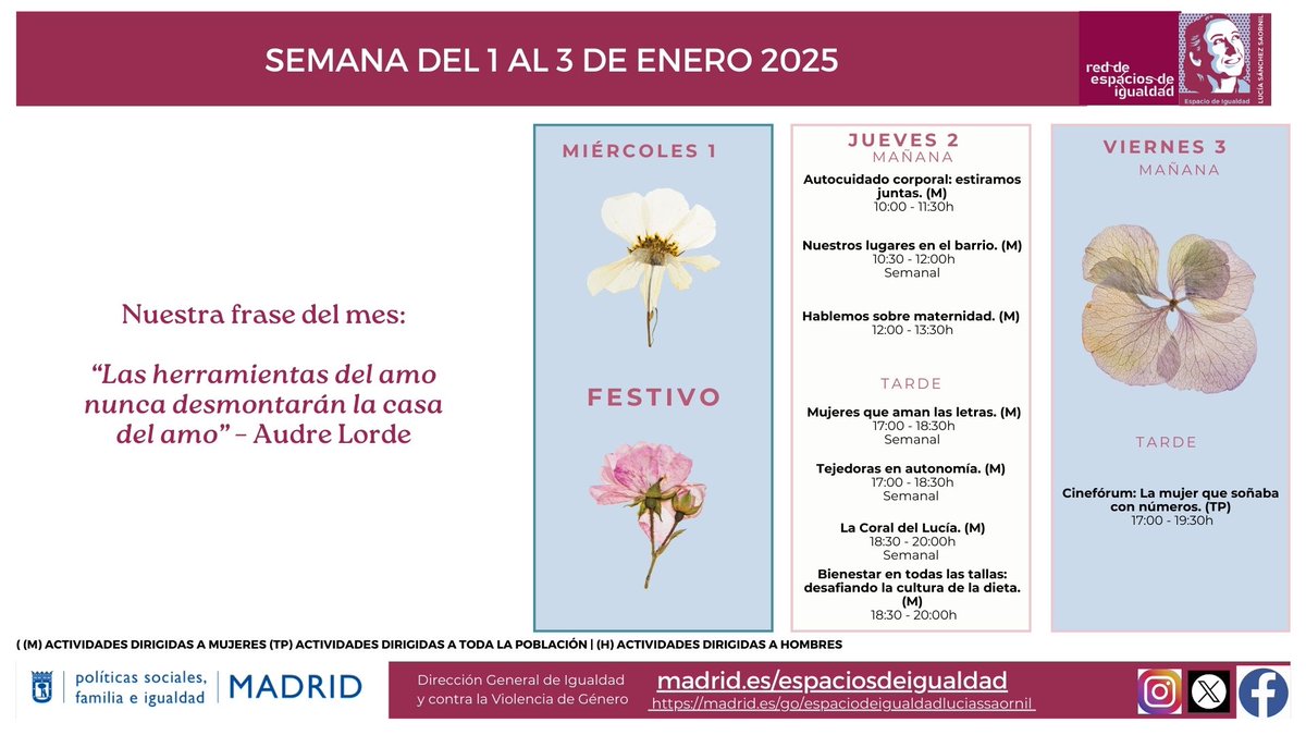 ESaornil's tweet photo. ¡Ya disponible nuestra programación de enero! Os esperamos ❤️ https://t.co/6Li0tzTNP1