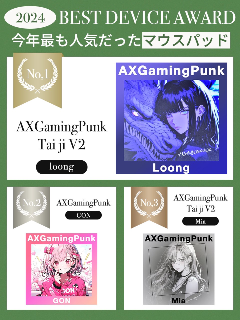AXGamingPunk Tai ji V2 彩り マウスパッド 
