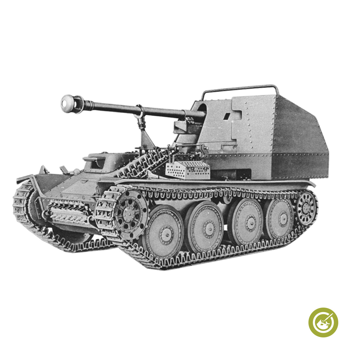TankMuseum's tweet photo. Mid-WW2, the Wehrmacht urgently needed tank destroyers. They filled this need by fitting German guns onto outdated tank chassis. 

Pictured is a Marder III, a Czech 38(t) with a PaK 40 anti-tank gun. An improvised measure, which proved cheap &amp; effective given the circumstances. https://t.co/1V1XhzX5E8