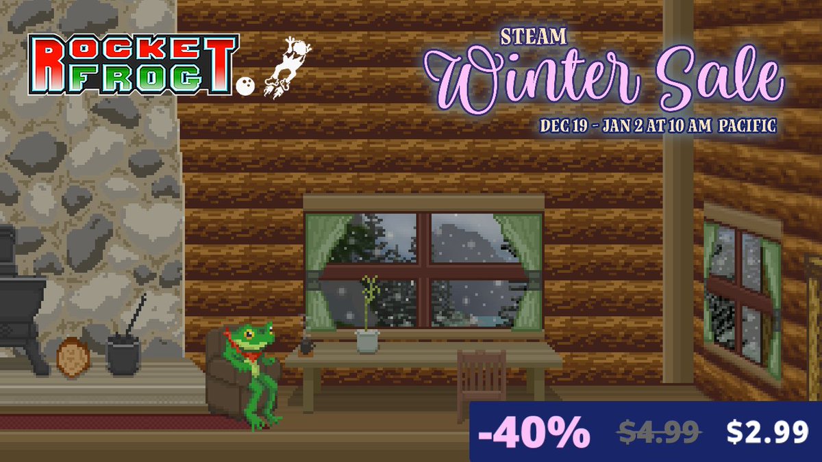 MCre8Games's tweet photo. "Chill out" with Chester! Enjoy your winter. Purchase "Rocket Frog" at 40% off during the Steam Winter Sale!
https://t.co/HC436Obx5i
#rocketfrog #mcre8games #retrogaming #gamedev #indiegamedev #pixelart #platformer #steamwintersale2024 https://t.co/xnU0j2alip