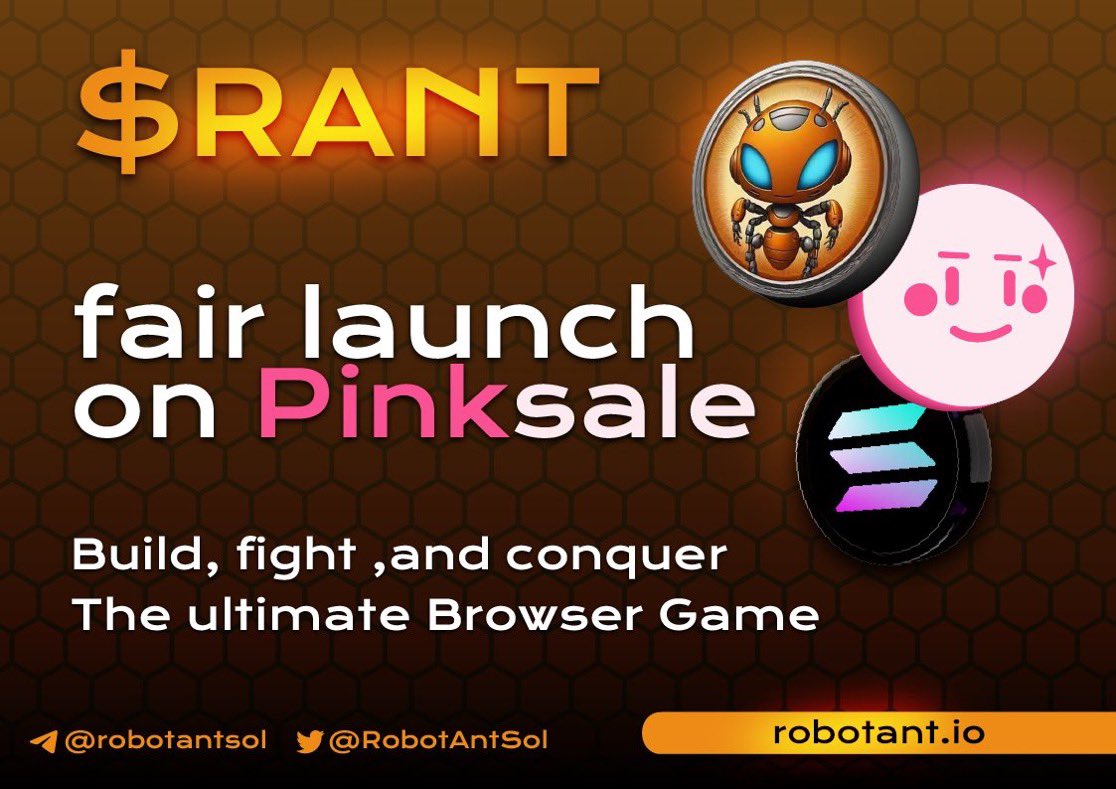 The fair launch is live on Pinksale!🚨🚨🚨

🔒 Liquidity Locked

🔥 Fair Launch on Pinksale 🔥

📆 Date: January, 2nd
💰 Softcap: 80 SOL
⏰ Time: 9:30 UTC 
🌐 Presale link: pinksale.finance/solana/launchp…

#solana #fairlaunch #browsergame 

<a href="/pinksaledaily/">Pinksale Daily</a> <a href="/pinkecosystem/">PinkSale (Pink Ecosystem)</a>