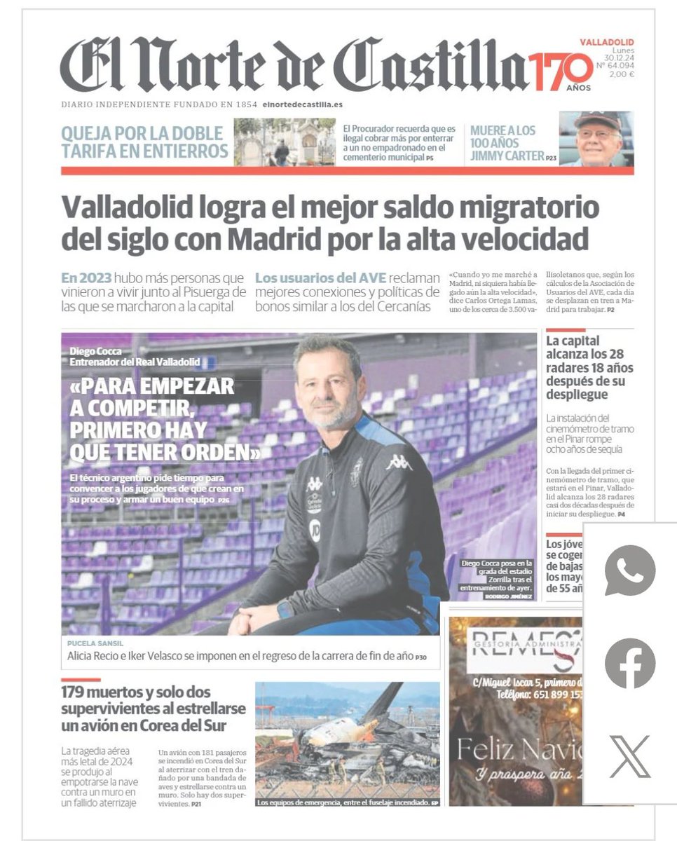 Gracias <a href="/nortecastilla/">El Norte de Castilla</a> y a <a href="/victorvela/">victorvela</a> por este testimonio de una realidad tremendamente IMPORTANTE para Valladolid y para Castilla y León. 
Esta MUY claro que el 🚅 Fija y Recupera Población 
<a href="/oscar_puente_/">Óscar Puente</a> <a href="/transportesgob/">Ministerio Transportes y Movilidad Sostenible</a> <a href="/Renfe/">Renfe</a> <a href="/Transxte/">🚉Álvaro F Heredia🚅🚈🚂</a> ayudando a una sociedad más sostenible.