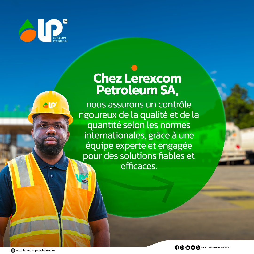 Chez Lerexcom Petroleum SA le contrôle de la qualité et de la quantité des produits qui nous sont confiés est une étape très importante de notre métier.
Chaque étape de ce processus répond aux normes internationales de qualité et de sécurité.
#Lerexcompetroleumsa #Service