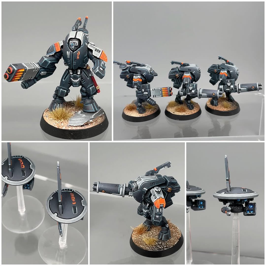 Two Stealth units ready to deploy for the greater good, for the #TauEmpire 🔥 Commission painting #PaintingWarhammer #WarhammerCommunity