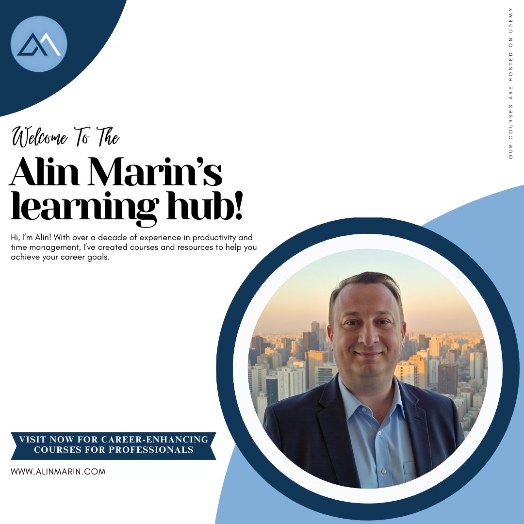 _Alin_Marin_'s tweet image. Welcome to Alin Marin’s Learning Hub!
..
👋 Hi, I’m Alin! With 10+ years of experience helping professionals level up their productivity 🕒 and master time management 🗂️
..
#alinmarinslearninghub #timemanagementgoals #careersuccess #productivitytips #masteryourtime #reachyourgoal