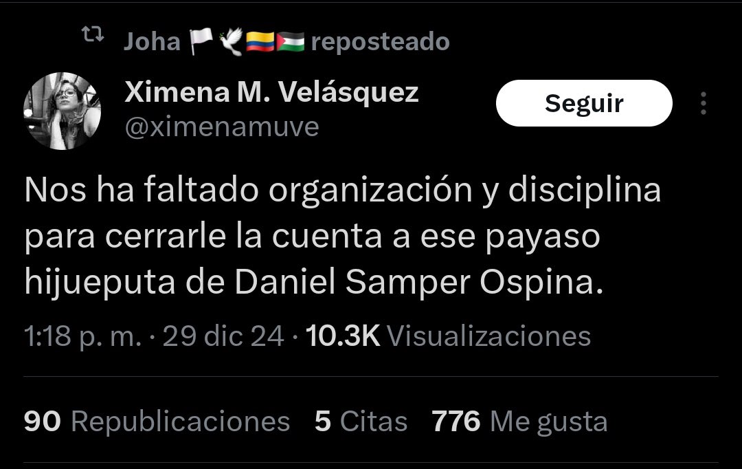 Agradezco a todos los demócratas del Pacto Histórico decir en público que están en contra de  este tipo de campañas de silenciamiento (a las que además me he visto enfrentado desde hace mucho tiempo), e insto al presidente <a href="/petrogustavo/">Gustavo Petro</a> a que las rechace abiertamente: es un
