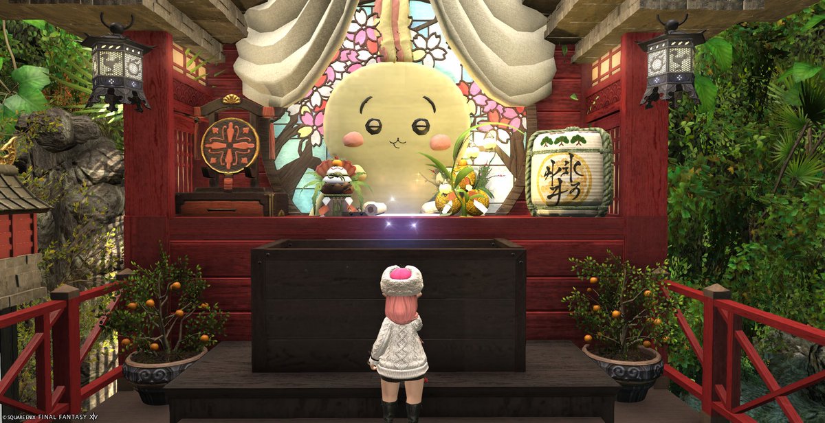 MacaMochi_ff's tweet photo. 最近ララフェルに転生して、パンデモにある「ちいかわ神社」ってところに遊びに行ってきました
再現度高すぎて「すご…」ってめっちゃ言いつつパシャリ https://t.co/qTvYThodqa