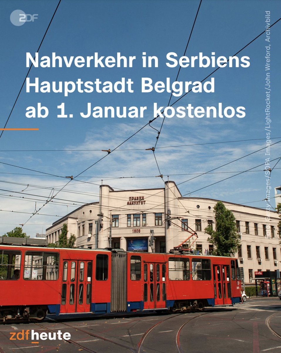 Gute Nachrichten vom Balkan! Ab dem 1. Januar wird in der serbischen Hauptstadt Belgrad der gesamte ÖPNV komplett gratis. Laut Bürgermeister Šapić gehe es darum die 1,7 Mio. Einwohner der Stadt zu entlasten und Anreize zu schaffen, das Auto stehen zu lassen, um die Luftqualität