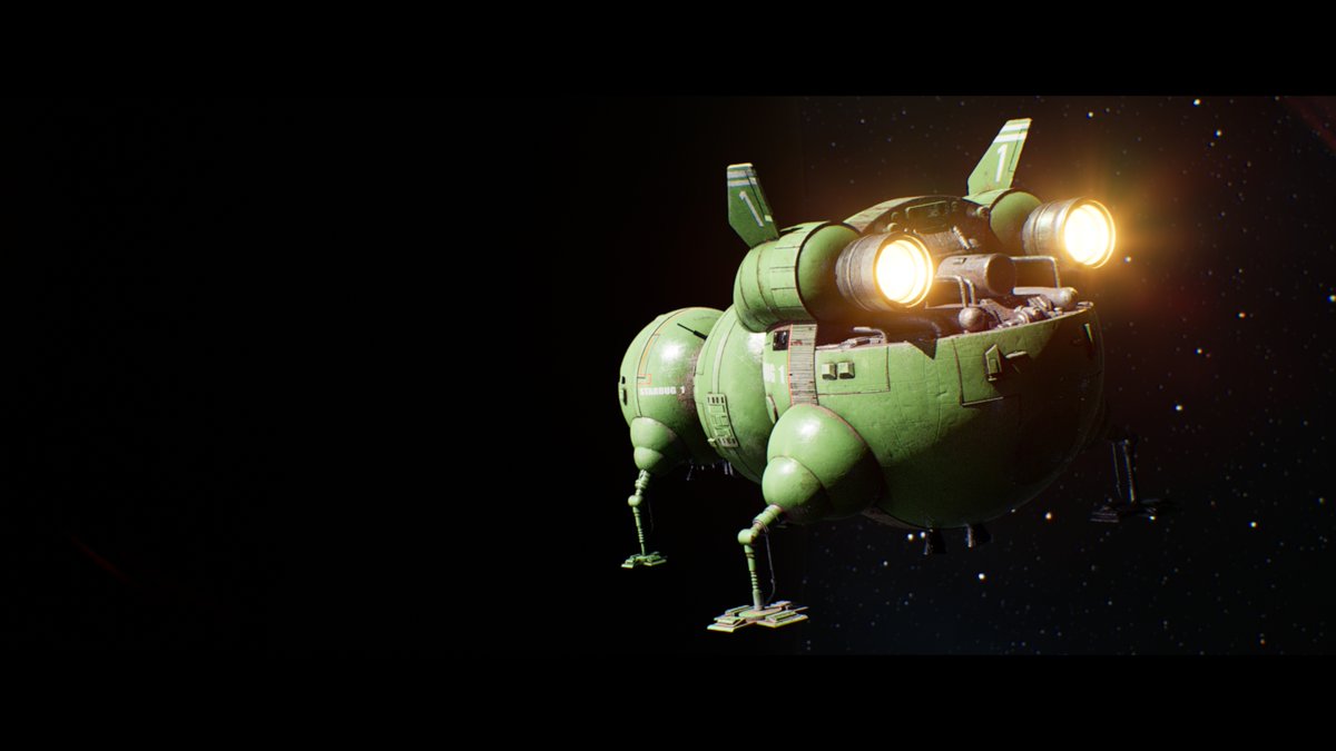 crispypxls's tweet photo. A better look at the #Starbug asset from my #RedDwarf animation. #Blender and #Substance. Final rendering in #UnrealEngine5 . https://t.co/0nQB2FJaQy