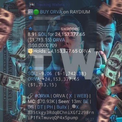 Killiona1re's tweet photo. $ORVA #ORVA

70,930K -> 3,950,000M ( 55,66x )

Want results like these? Start @TrackingWallets with @S0lanaMakers today!

Ready to join? DM @Killiona1re or fill out the form below:

https://t.co/KLzBisjiST https://t.co/yhFgOpmyVy
