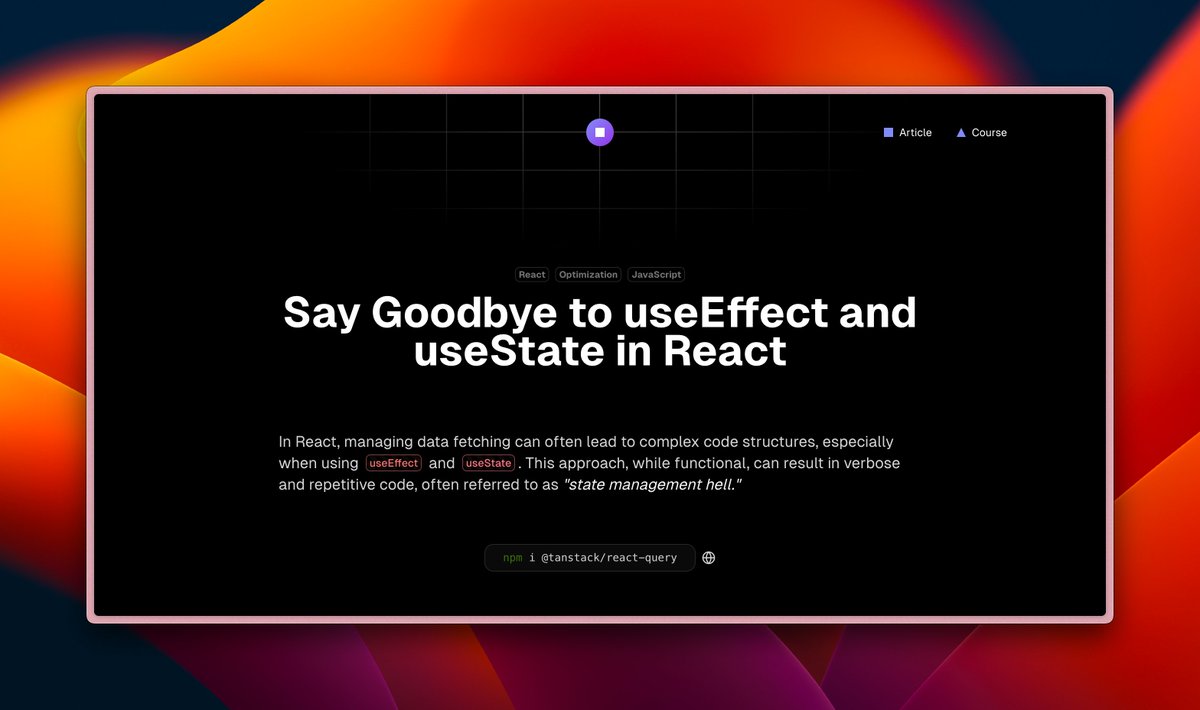 aykutkardas's tweet image. Say Goodbye to useEffect and useState in React 
🟣 interactively.info/article/say-go…

@interactively_  @tan_stack