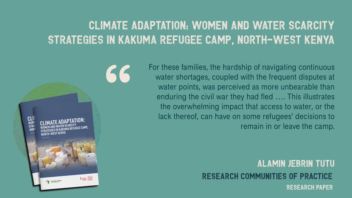 Alamin Tutu’s paper explores how women in the Kakuma refugee camp tackle water scarcity, using innovative and community-based strategies. A compelling look at survival, resilience and the impact of climate change.

Read more: bit.ly/3BQkffs

🧵5/5