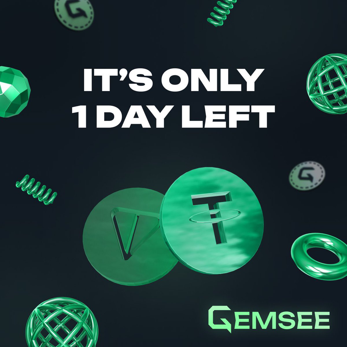 gemseeton's tweet photo. 🚨 Attention 🚨

⏰ Only 1 day left for mining

🔄 You won't be able to make a transaction and buy NFTs after that!

🎁 Do not forget about giveaway of 2 'Premium' NFTs. 
Today at 12:00 UTC we will randomly choose 2 winners among all 'Base' NFT holders! https://t.co/4ES5uJdt5j