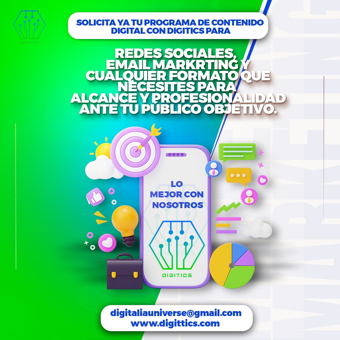 Digittics's tweet image. ✨ EMPIEZA TU 2025 CON DIGITICS UNIVERSE🌟

En Digitics Universe, Convertimos tus sueños en resultados!

📈¡Contacta con nosotros!

Juntos haremos del #2025 un año extraordinario. 💪 
Lo mejor, con nosotros.

#NuevosComienzos #Marketing2025