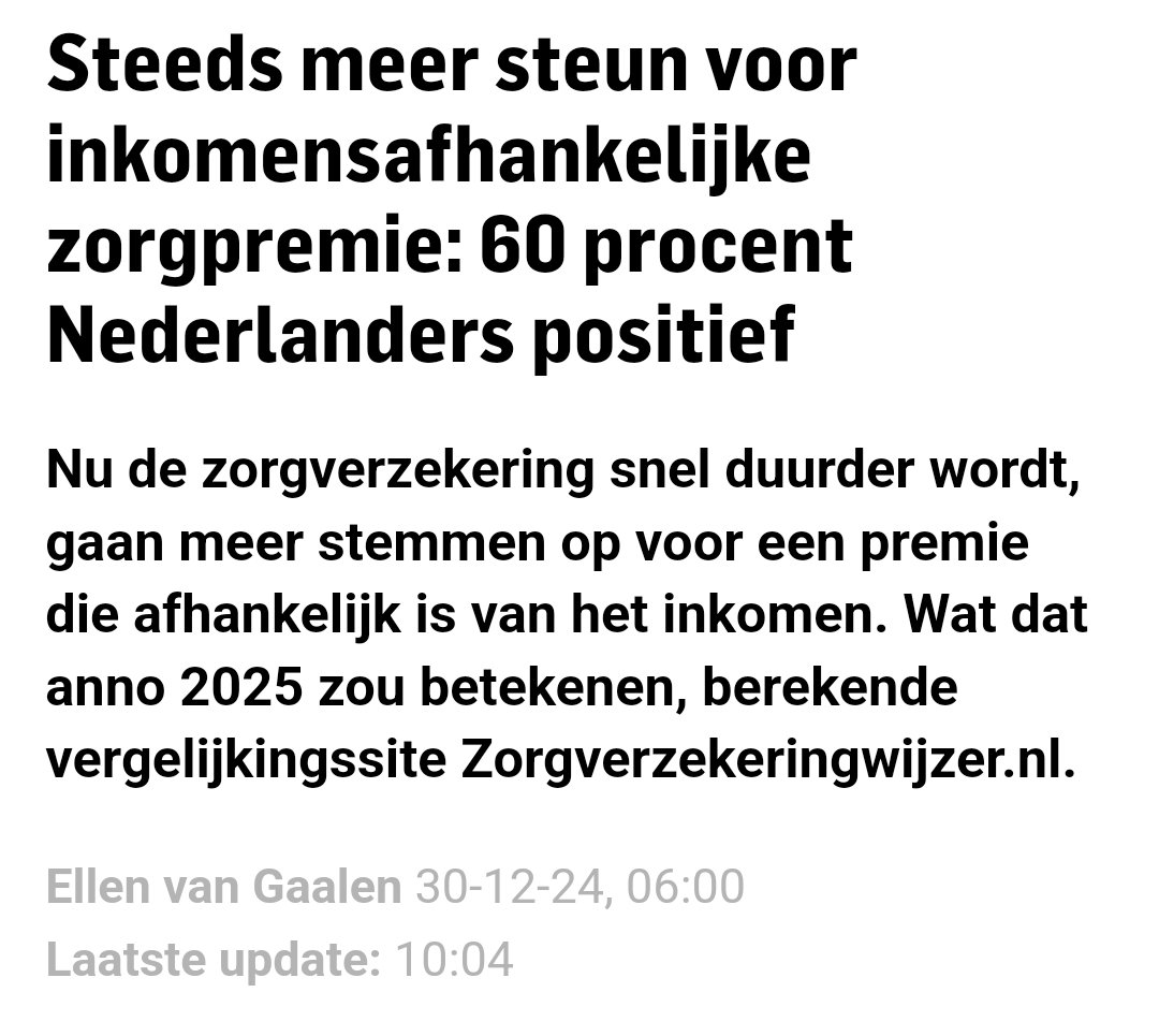 Terugdenken aan die keer toen dit niet doorging vanwege de ijzersterke (slippery slope) redenering:

"Wat is het volgende, inkomensafhankelijke krentenbollen? Har har har."

Jouw gezondheid is een product is dit systeem, jij bent een consument. Altijd al de bedoeling geweest
