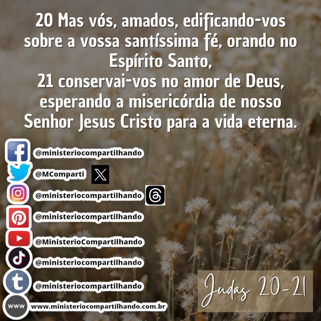 caco_borba's tweet image. 30/12 - Olá! Graça, Paz e Alegria! Bom dia!

Judas 20-21

#deusconosco #edificar #fé #vidaeterna #bomdiacomdeus #judas #cristão #epistola #biblia #palavradedeus