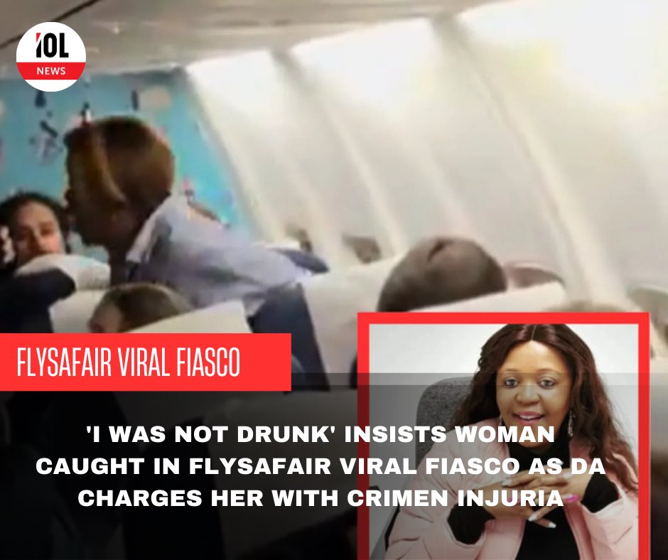 IOL's tweet photo. The KwaZulu-Natal woman at the centre of an on-flight fight, allegedly sparked after FlySafair staff refused to serve her more alcohol, claims she was not drunk. She has since been charged with crimen injuria by the Democratic Alliance (DA).
#news #NewsUpdate #FlySafair #notdrunk #CrimenInjuria #DemocraticAlliance
Read on
https://t.co/nDfa9M5EqC