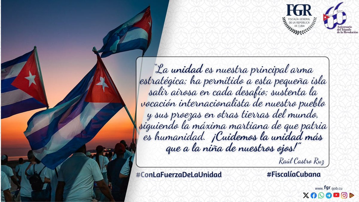 ☀️🇨🇺 | Buenos días #Cuba. Hoy nuestra familia en el órgano central estará realizando un matutino especial para juntos celebrar un nuevo aniversario del triunfo de la Revolución. 

#ConLaFuerzaDeLaUnidad