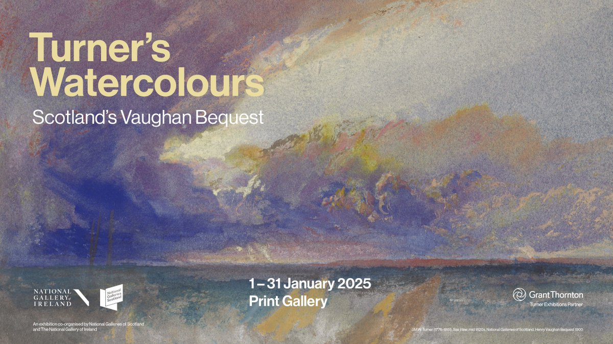 National Gallery of Ireland (@ngireland) on Twitter photo Not long to wait until our annual exhibition of Turner's watercolours opens here on 1 January, and this year is especially exciting as we've exchanged with the <a href="/NatGalleriesSco/">National Galleries of Scotland</a>!
nationalgallery.ie/art-and-artist…
Proudly supported by <a href="/GrantThorntonIE/">Grant Thornton Ire</a>, Turner Exhibitions Partner. Not long to wait until our annual exhibition of Turner's watercolours opens here on 1 January, and this year is especially exciting as we've exchanged with the <a href="/NatGalleriesSco/">National Galleries of Scotland</a>!
nationalgallery.ie/art-and-artist…
Proudly supported by <a href="/GrantThorntonIE/">Grant Thornton Ire</a>, Turner Exhibitions Partner.