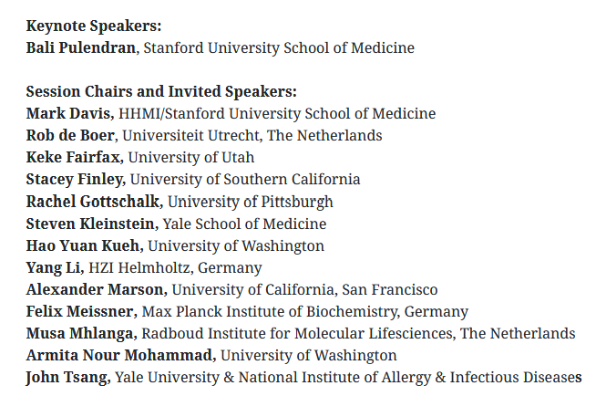 HIPC (@hipcproject) on Twitter photo Glad to see our collaborators as speakers for <a href="/CSHL/">Cold Spring Harbor Laboratory</a> conference in April on #systems #immunology.
Abstract deadline 1-31. 📊🔬
Including Bali Pulendran, as keynote, and <a href="/skleinstein/">Steven Kleinstein đź–Ą</a> <a href="/TsangLab/">John Tsang @tsanglab.bsky.social</a> and Mark Davis.
meetings.cshl.edu/meetings.aspx?… Glad to see our collaborators as speakers for <a href="/CSHL/">Cold Spring Harbor Laboratory</a> conference in April on #systems #immunology.
Abstract deadline 1-31. 📊🔬
Including Bali Pulendran, as keynote, and <a href="/skleinstein/">Steven Kleinstein đź–Ą</a> <a href="/TsangLab/">John Tsang @tsanglab.bsky.social</a> and Mark Davis.
meetings.cshl.edu/meetings.aspx?…
