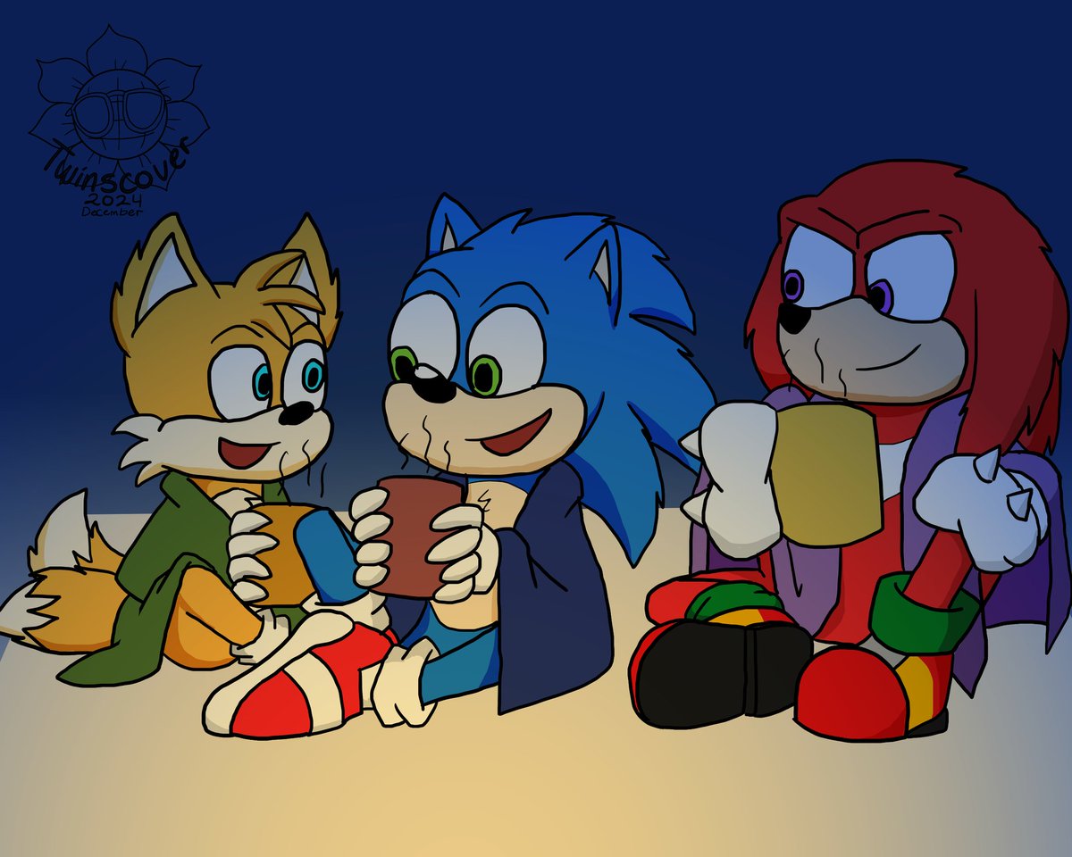 twinscover12's tweet photo. Today is Warming. Decided to draw sonic and his friends from sonic movie, warming up with blankets and hot cocoa. I'm just like to do it.

#sonic #sonicthehedgehog #sonicmovie #tailsthefox #knuckles #knucklestheechidna  #fluffcember https://t.co/cjRrryYzs7