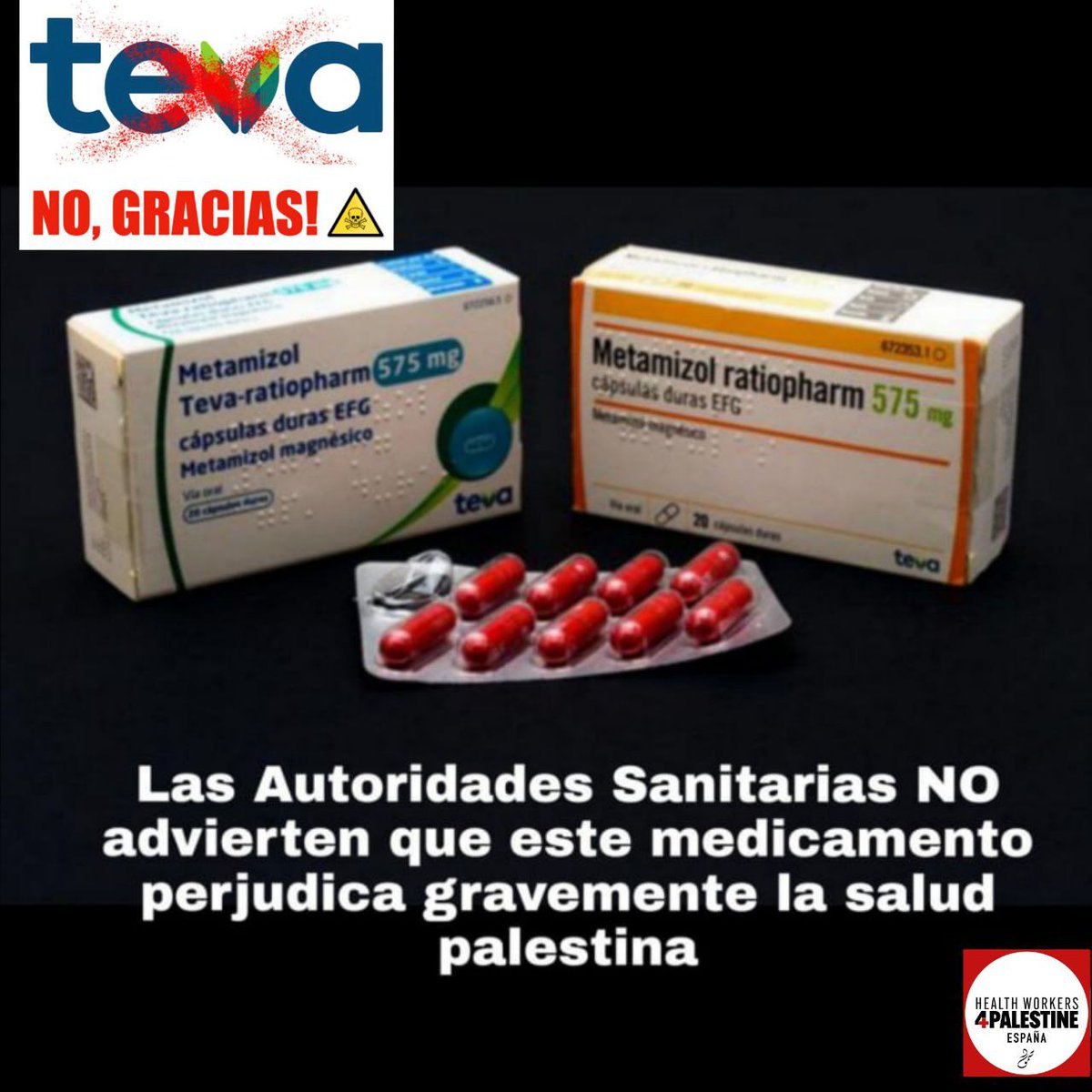 🗣️ NO te olvides d RECORDAR a tu médic@ ⚕️ y a tu farmacéutic@ 💊 q NO te prescriban ni te dispensen medicamentos de TEVA.
🫣 Es una empresa farmacéutica israelí 🇮🇱💀 q APOYA el #GenocidioEnGaza 🇵🇸🩸
#Boycottateva
#EsGenocidio 🇮🇱💀