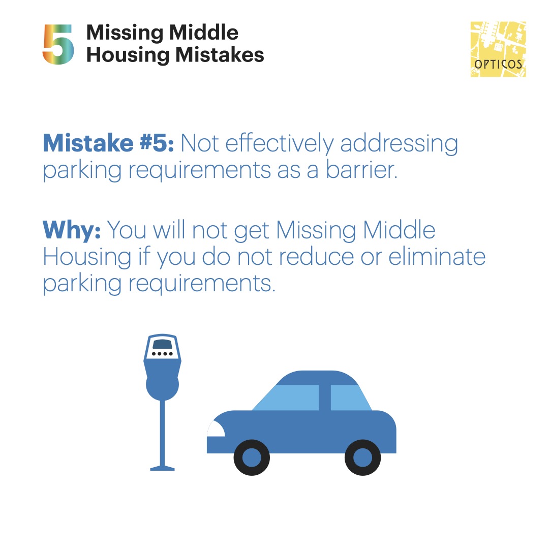 We’re featuring mistakes cities &amp; states make in regulating #missingmiddlehousing &amp; will provide info on what to avoid— as well as better approaches.

Here's #5. (Hint—it involves parking requirements.)

bit.ly/4ff13pA