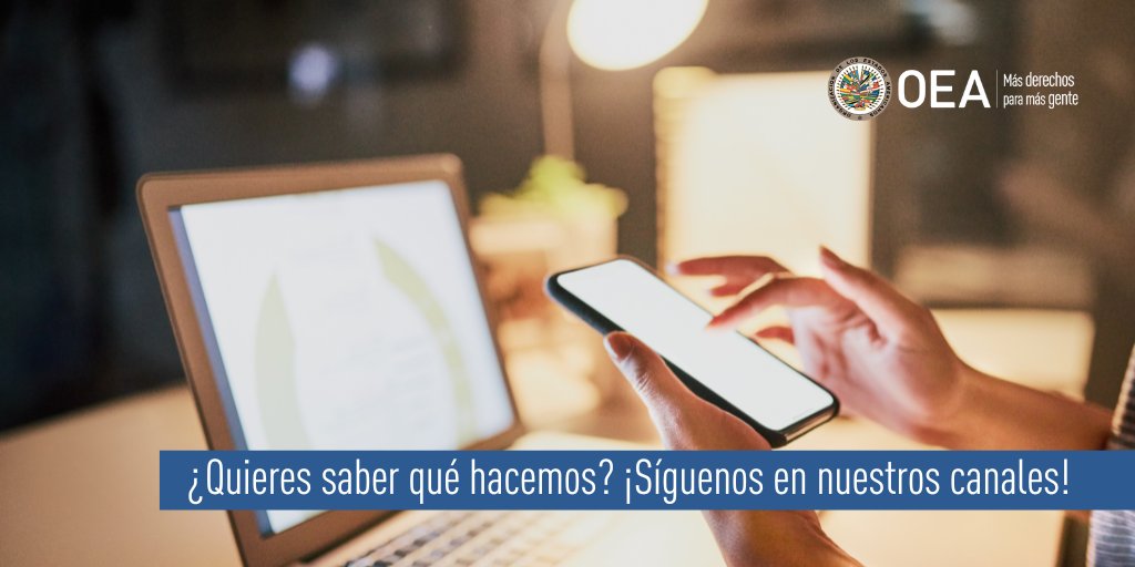 Síguenos a través de nuestros canales:

🌐 Web: oas.org
📧 Suscríbete a nuestros e-mails: oas.org/es/centro_noti…
📷 Instagram: @oea_oficial
☑️ Facebook: facebook.com/OEAoficial
🔗 LinkedIn: linkedin.com/company/organi…

¡Y también!
📲WhatsApp: whatsapp.com/channel/0029Va…