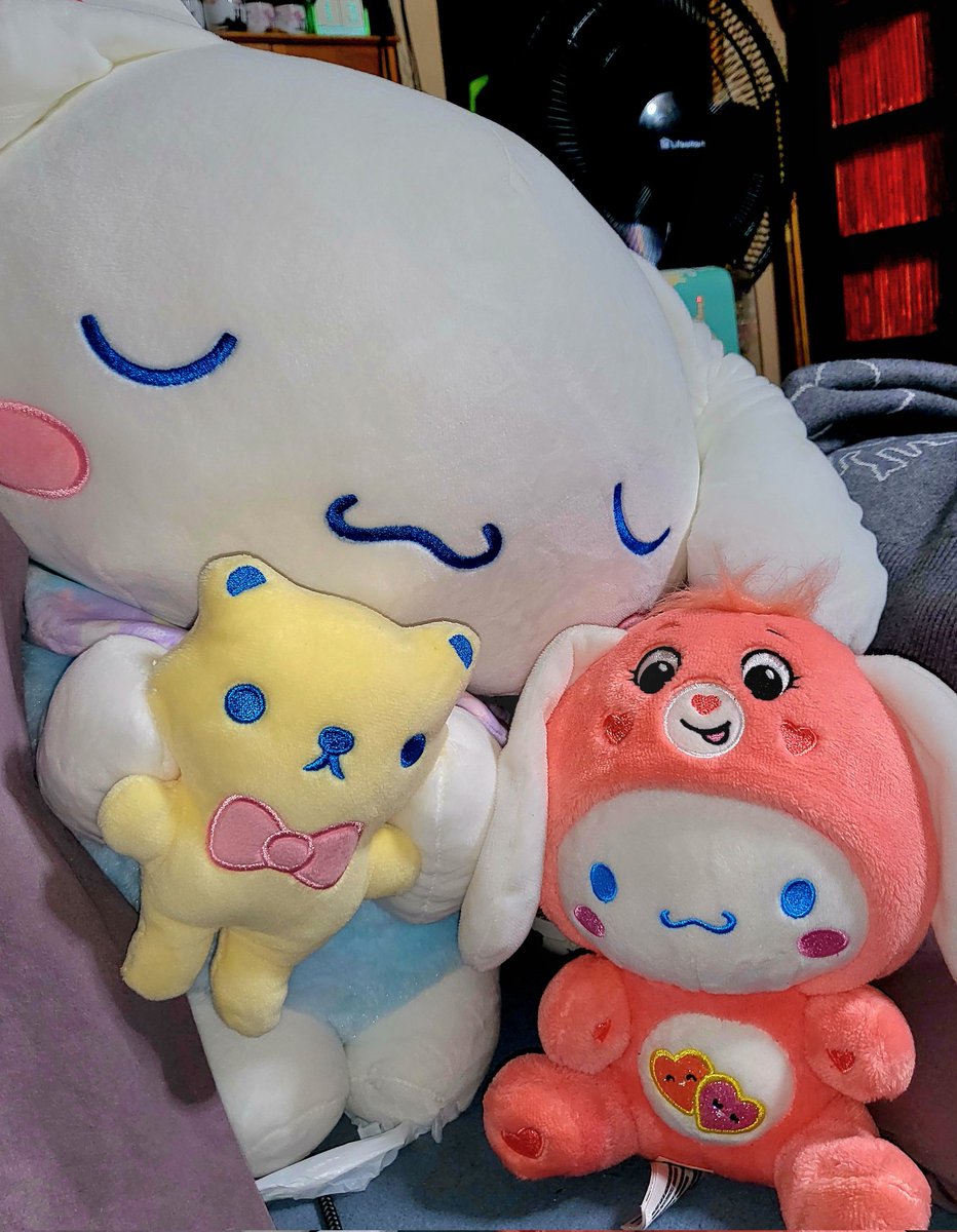 Ive been inspired by <a href="/ironmouse/">ironmouse🇵🇷😈💖</a> so I'm starting my own cinnamoroll collection! I got the big boy for Xmas from my BIL, making my collection go to 3. My first one is in a net on my wall so no Pic. He's not easy to find where I live so I don't thing I'll ever reach mousey's level.