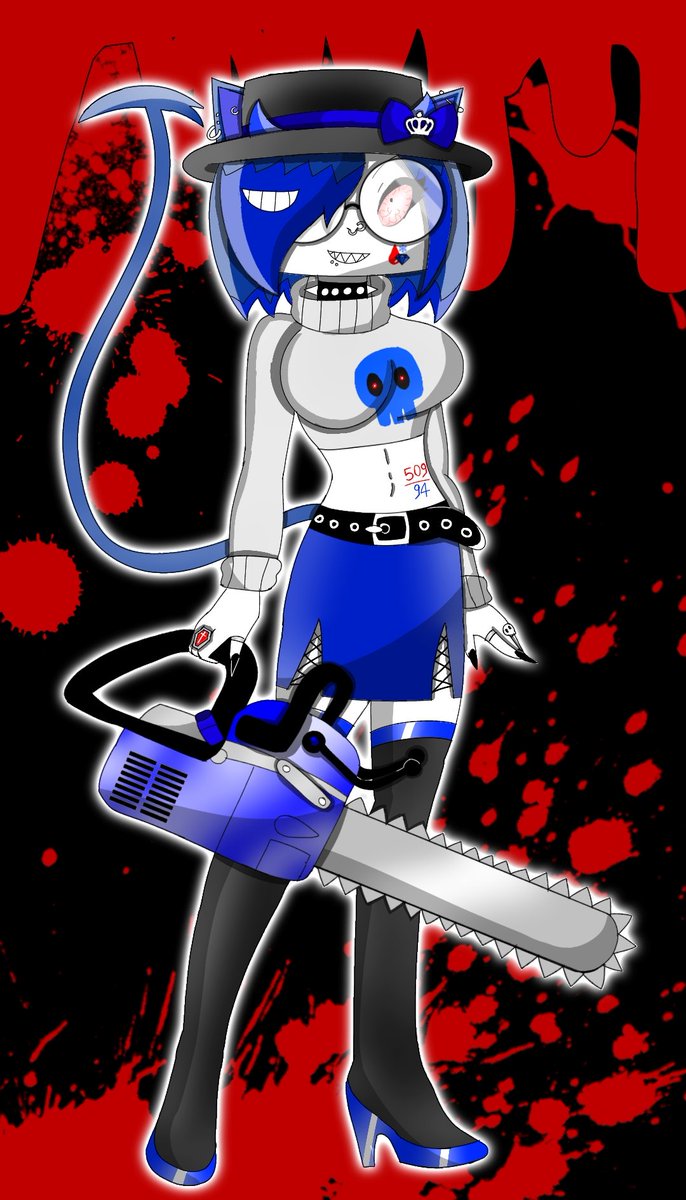 SayloinRiki's tweet photo. Sarita the Blue Humanoid Alien Demon Purrloin-Gengar Hybrid Queen
😺😈👽💙🖤🎸🔪👒👑✨
.
#myoc #pokemon #genloin #hybrid #bluemetal #yandere #psycho #meowy #alien #demongirl #evilgirl #humanoidgirl #catgirl #sexygirl #goth #crazy #adult #emogirl #18yearoldgirl #chainsaw #glasses https://t.co/U8rsgOfLAV