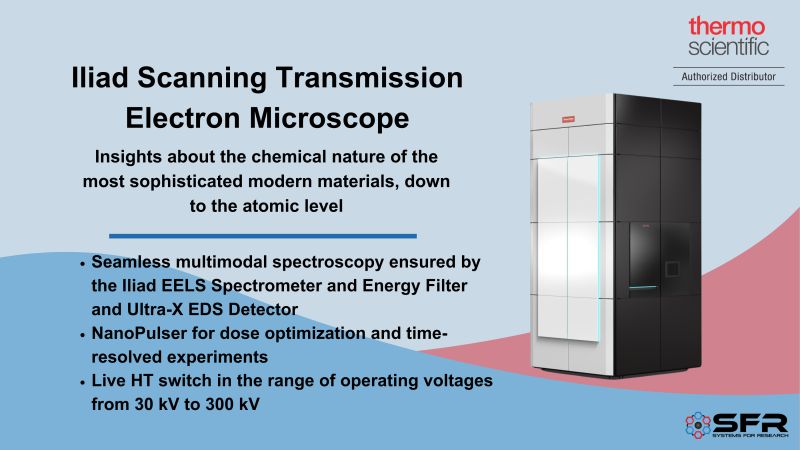 Systems For Research (@sfr_corp) on Twitter photo Systems for Research (SFR) would like to highlight Thermo Fisher Scientific's Iliad (S)TEM, an excellent solution for advanced materials characterization.
To read more about Illiad (S)TEM, please visit: lnkd.in/ga3SCs_Q... Systems for Research (SFR) would like to highlight Thermo Fisher Scientific's Iliad (S)TEM, an excellent solution for advanced materials characterization.
To read more about Illiad (S)TEM, please visit: lnkd.in/ga3SCs_Q...