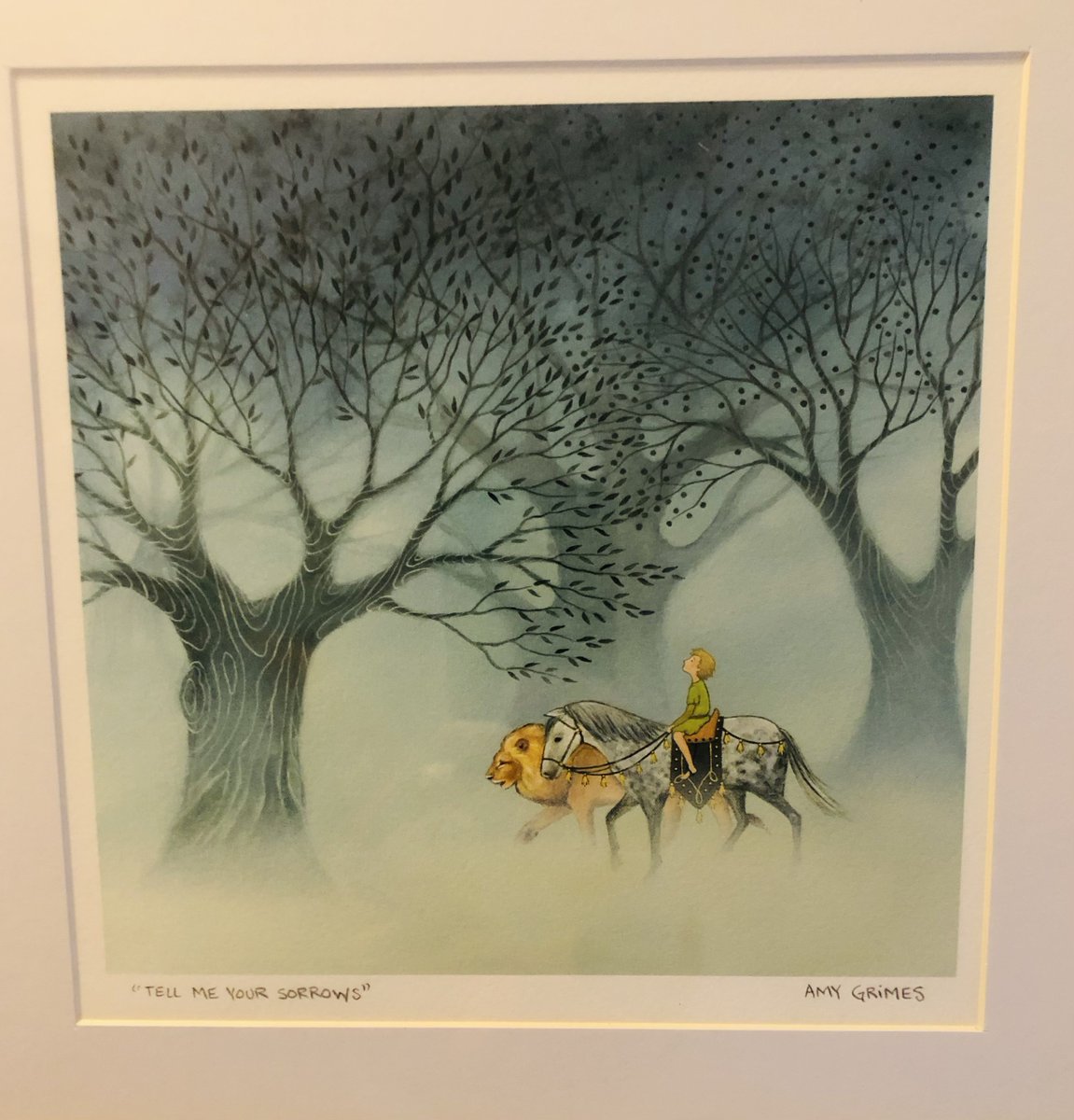 I love this painting of my favorite scene in the Narnia stories. 
At this moment the character Shasta has every reason to feel abandoned. He is an orphan running away from home and has experienced one misfortune after another. What he cannot see is that Aslan, the Christ figure,