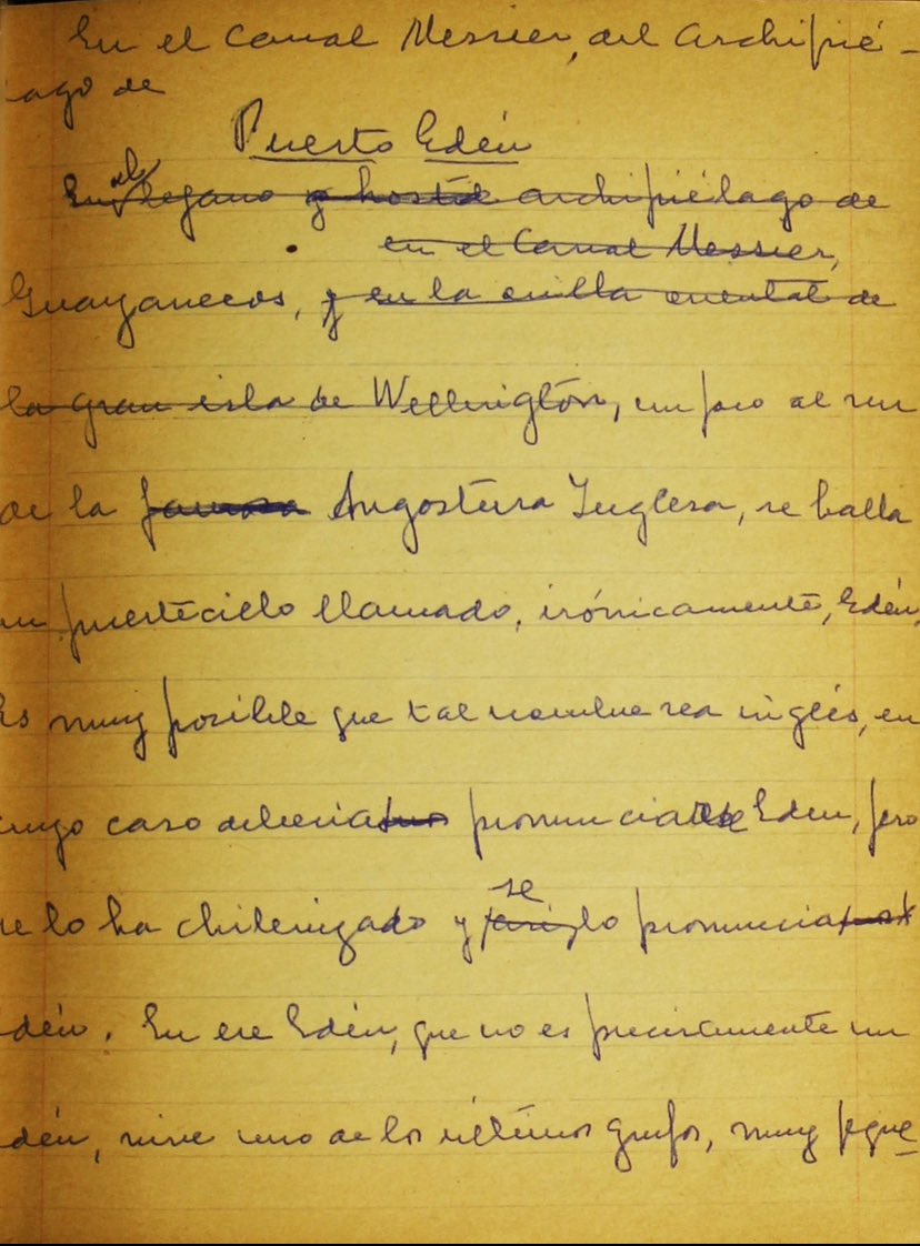 El libro Chile de arriba a abajo es un recorrido por Chile, a través de distintos paisajes y seres que los habitan, con atención especial en los pueblos originarios, algunos ya erosionados y desaparecidos.
Aquí unos manuscritos de 2 canciones del libro