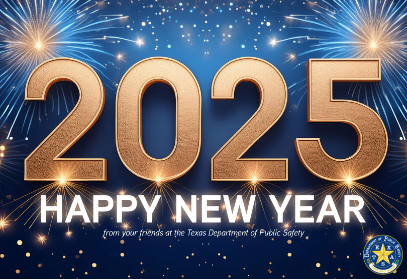 TxDPS's tweet photo. Happy New Year from your friends at the Texas Department of Public Safety!
#NewYear #2025
#CourtesyServiceProtection https://t.co/FN2qLgKua4
