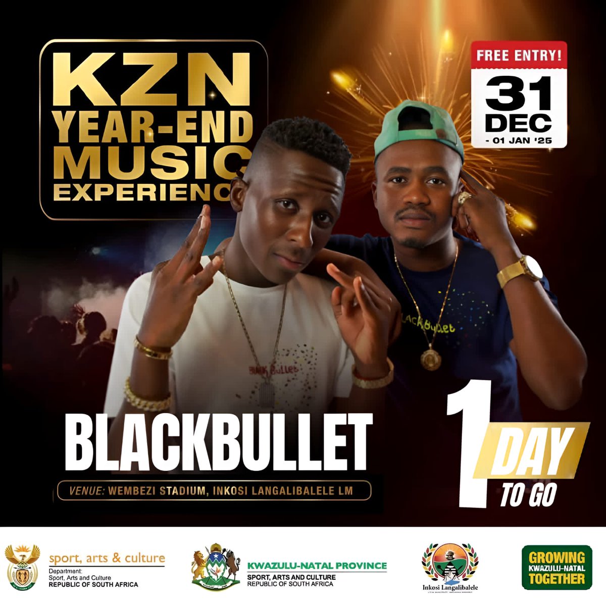 BlackBulletTeam's tweet photo. #KZNYearEndMusicExperience
We Closing The Year with a Killa Performance 🔥🔥🔥✍🏾 https://t.co/b691FSv8rg