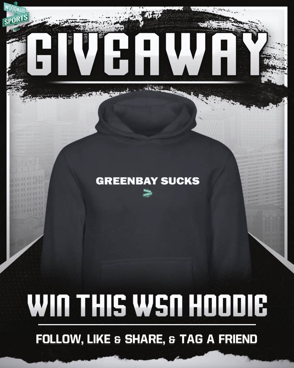 🚨 Woodward Sports Network is giving away a “GREEN BAY SUCKS” hoodie!! 🚨 

To enter to win this hoodie the steps are simple:

- FOLLOW <a href="/woodwardsports/">Woodward Sports Network</a>
- LIKE &amp; REPOST This Post
- TAG A FRIEND in the comments 
⁃ COMMENT #OnePride when done!

*You and the friend you tag must be
