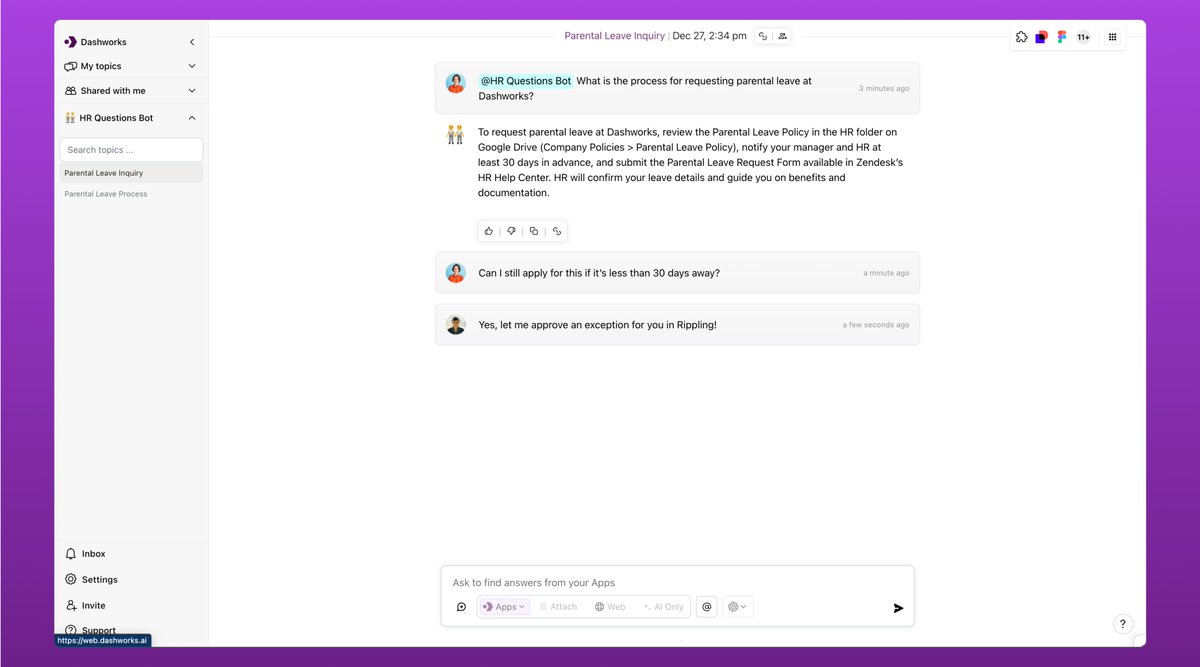 👋 Introducing our latest new feature: Managed Bots

Ever wished your AI could have a human backup? Now it can! We've built Managed Bots to combine the speed of AI with the expertise of your team's subject matter experts.

🧵