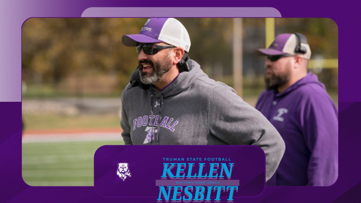 Truman State Football announced today Kellen Nesbitt as its head coach following an 8-4 2024 season as interim taskmaster. Nesbitt becomes the 23rd head coach in Bulldog football history.

Read more here: tinyurl.com/3uww75au