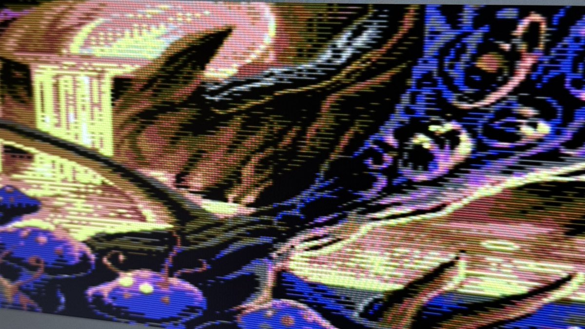 j_ljunggren's tweet image. A small part of Hellhall from our Monkey Island project on the #c64 We keep on working. #retro #commodore64 #pointandclick #games #pixelart