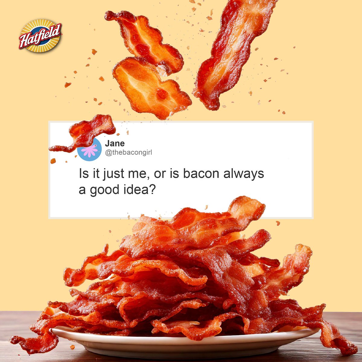 HatfieldMeats's tweet image. Who says bacon is just for breakfast? 🥓🌟 Celebrate National Bacon Day with Hatfield® Hardwood Smoked Bacon. Fry it up for breakfast or add it to your favorite recipes: bit.ly/3ViaCNd

#HatfieldMeats #NationalBaconDay #BaconBacon #BaconRecipe
