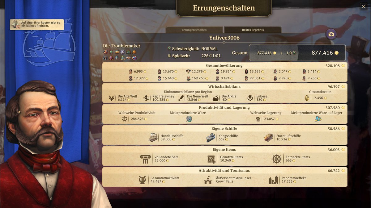 <a href="/Automatix91/">Dennis Schmieder</a> und ich haben endlich Stufe 100 mit mehr 1,1 Mio Einwohnern geschafft 🎉🎉
#Anno1800
<a href="/ANNO_DE/">Anno</a>