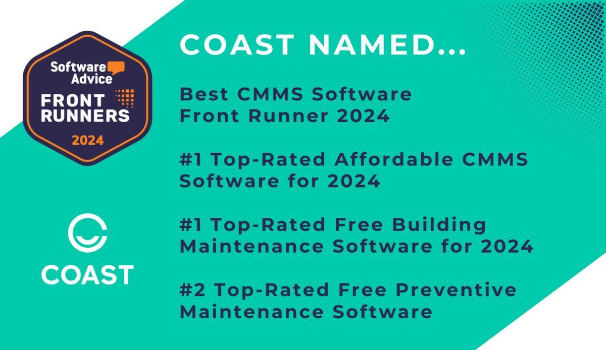 CoastAppHQ's tweet image. As we say goodbye to 2024, we want to look back and celebrate the recognitions Coast received from leading software review sites — @SoftwareAdvice, @Capterra and @GetApp — honoring our excellence in #maintenance management. 🚀 💯 buff.ly/4dNBGdE
