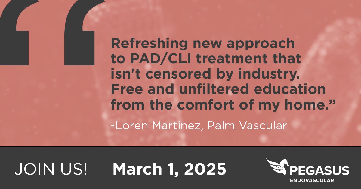 Vascular Disease Management (@hmpvdm) on Twitter photo See what your peers are saying! For one day only, hear from some of the most renowned experts in the field of endovascular medicine. Registration is open➡️okt.to/B0ouvw <a href="/Pegasus_Endo/">Pegasus Endovascular</a> See what your peers are saying! For one day only, hear from some of the most renowned experts in the field of endovascular medicine. Registration is open➡️okt.to/B0ouvw <a href="/Pegasus_Endo/">Pegasus Endovascular</a>