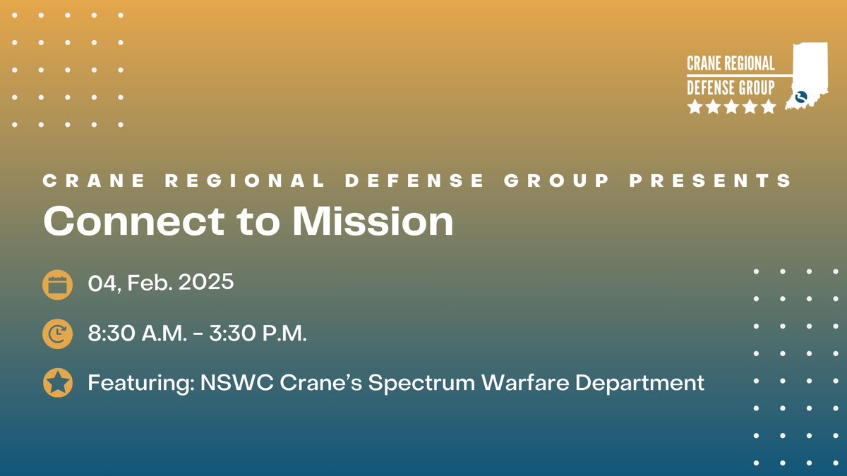 We will hold our first C2M event of 2025 on February 4th featuring Crane's Spectrum Warfare Department. Register today at lp.constantcontactpages.com/ev/reg/s8up5bj…